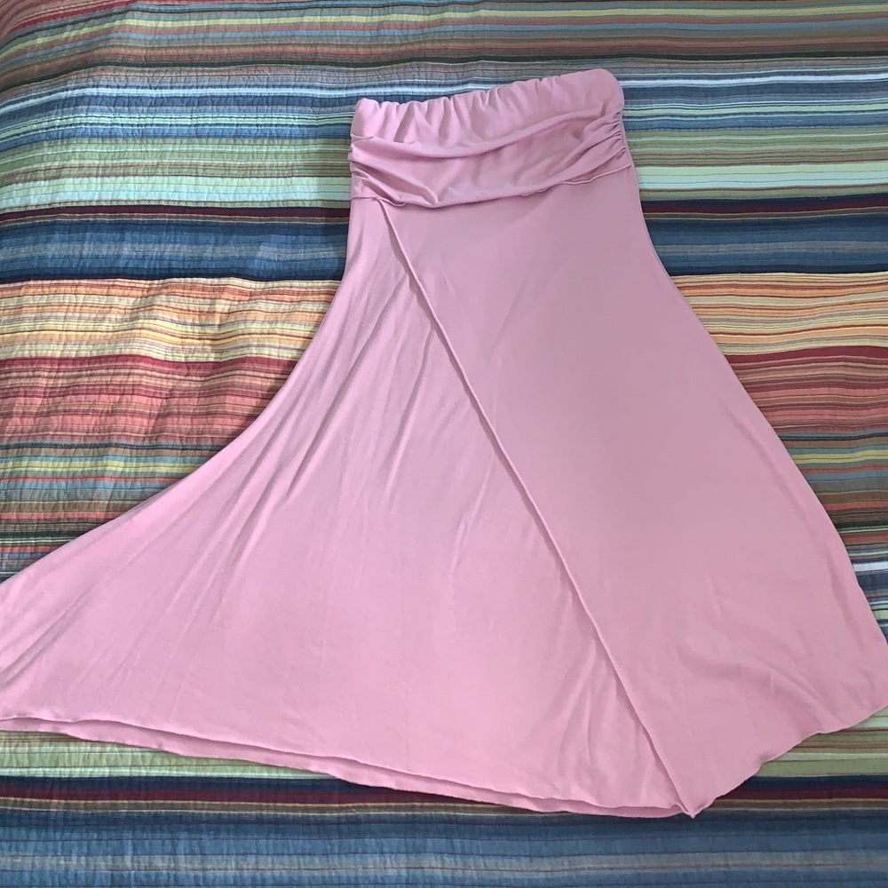 Diane Medal Pink Strapless Ruched Bust Dress